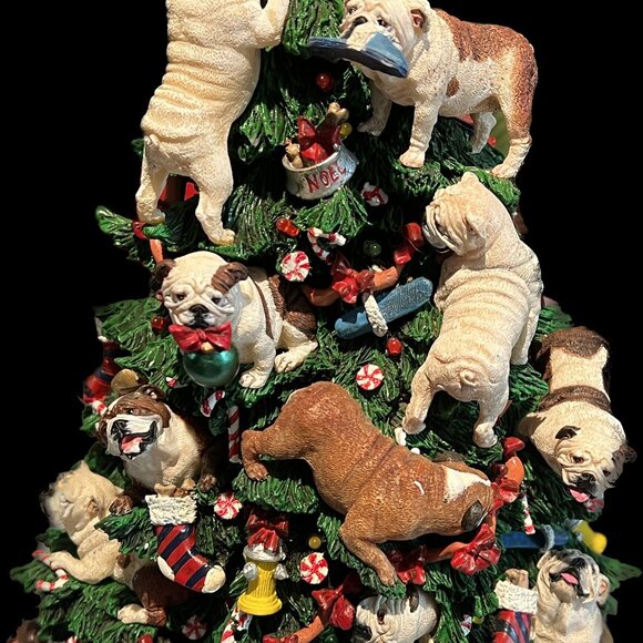 Danbury Mint Retired English Bulldog Lighted Christmas Tree - Picture 6 of 6